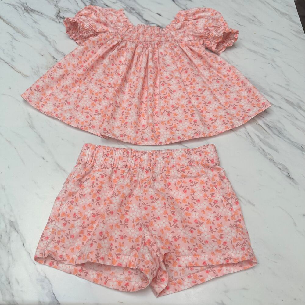 Toddler Girl 2T Bundle of 2 Outfits‎ Cat & Jack Tahari Crop Top Short Floral EUC - Picture 3 of 11